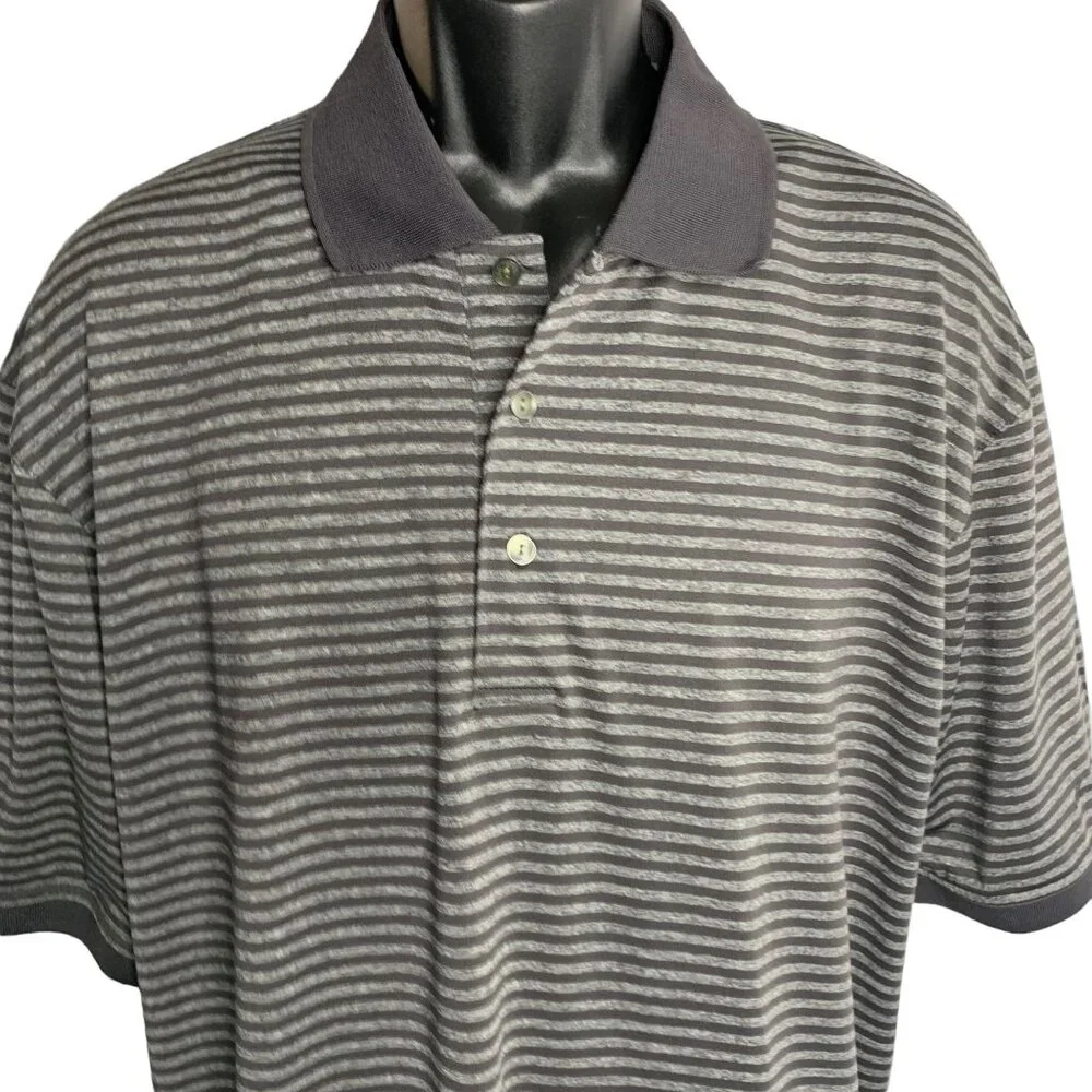 Ben Hogan Athletic Golf Polo Shirt XL Grey Short Sleeve Buttons Collar Stretch - Picture 2 of 6
